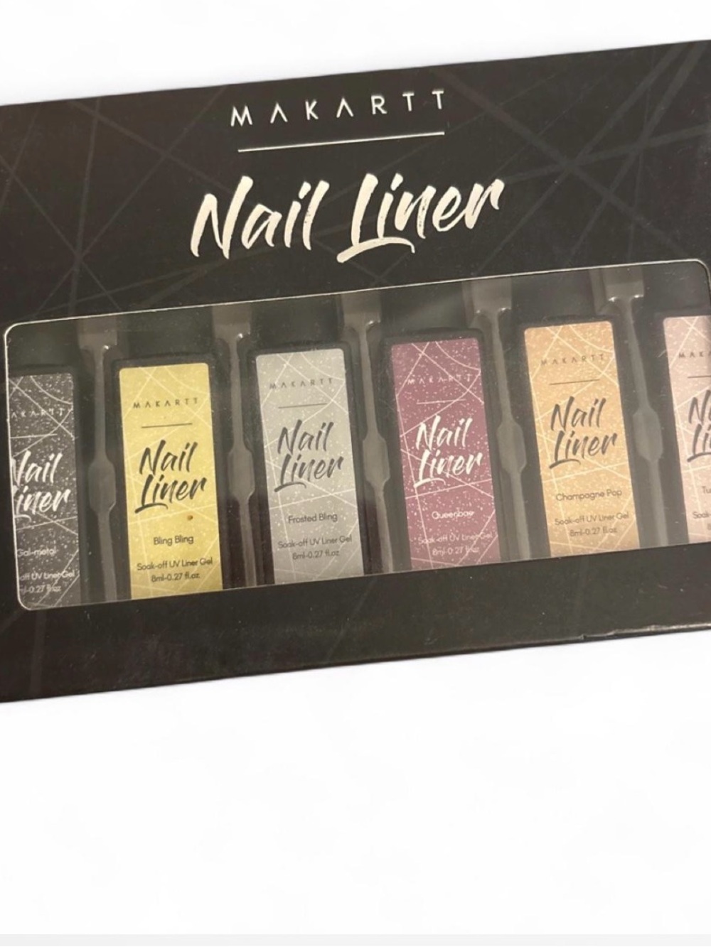 Nail Liner Set – Gold, Silver, Black, Pink, Cream, Yellow